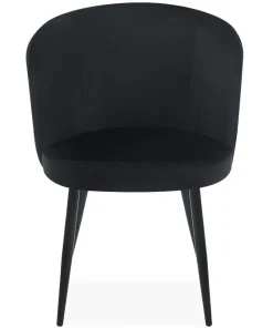 Lot de 2 chaises modernes matelassées Malawi Velours Noir