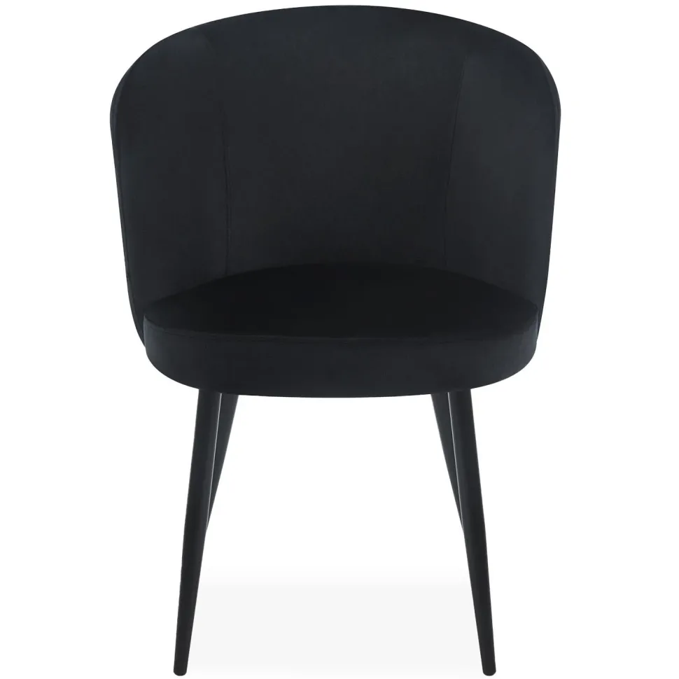 Lot de 2 chaises modernes matelassées Malawi Velours Noir