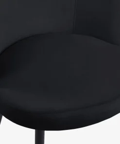 Lot de 2 chaises modernes matelassées Malawi Velours Noir