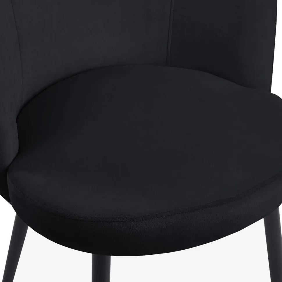 Lot de 2 chaises modernes matelassées Malawi Velours Noir