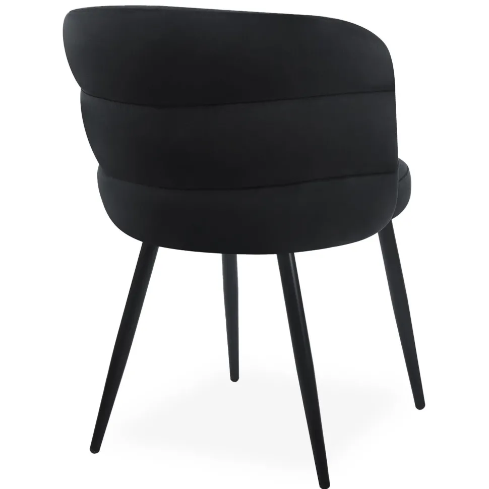 Lot de 2 chaises modernes matelassées Malawi Velours Noir