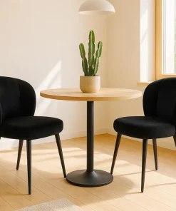 Lot de 2 chaises modernes matelassées Malawi Velours Noir