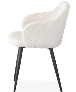 Lot de 2 chaises Paoline Tissu Bouclette Crème