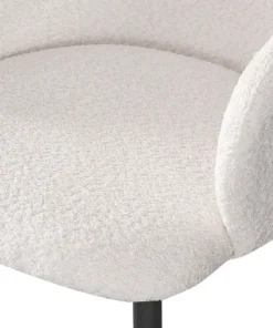 Lot de 2 chaises Paoline Tissu Bouclette Crème