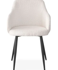 Lot de 4 chaises Paoline Tissu Bouclette Crème