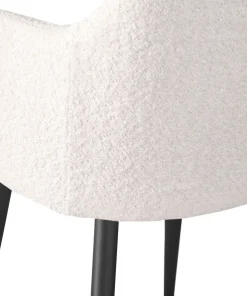 Lot de 6 chaises Paoline Tissu Bouclette Crème