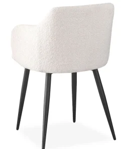 Lot de 6 chaises Paoline Tissu Bouclette Crème