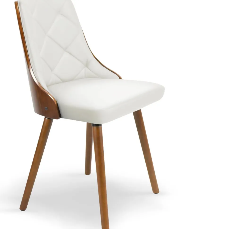 Lot de 6 chaises scandinaves Lalix Bois Noisette et Blanc