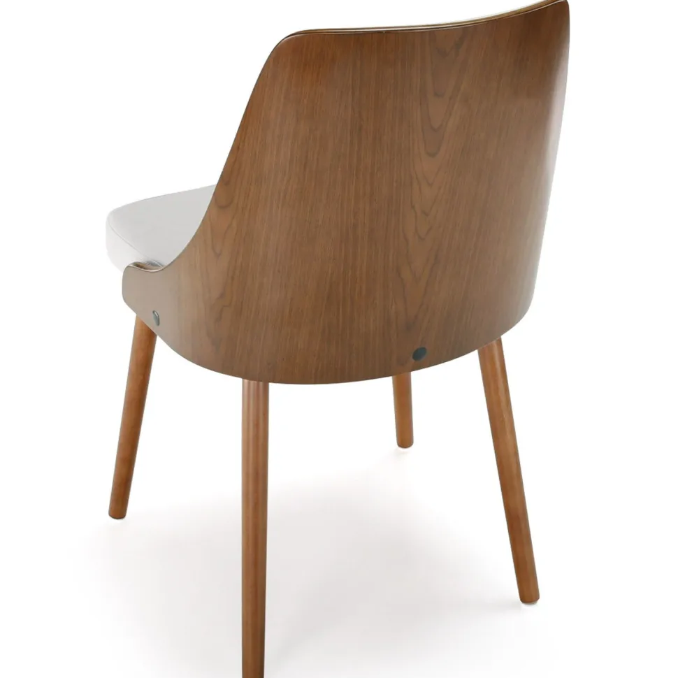 Lot de 6 chaises scandinaves Lalix Bois Noisette et Blanc