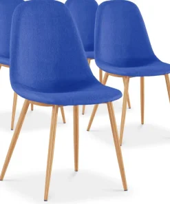 Lot de 4 chaises scandinaves Gao Tissu Bleu