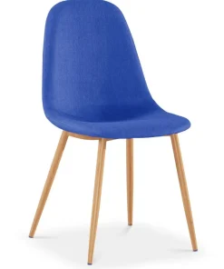 Lot de 4 chaises scandinaves Gao Tissu Bleu