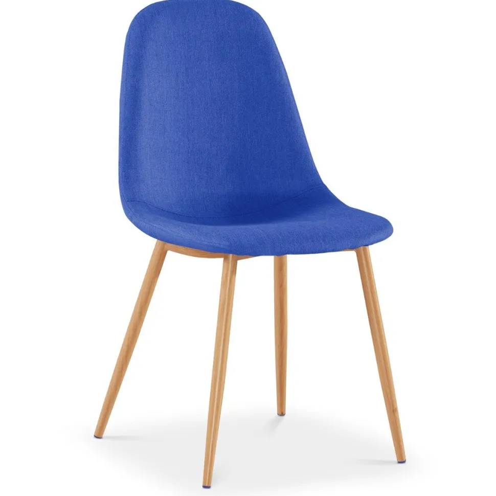 Lot de 4 chaises scandinaves Gao Tissu Bleu