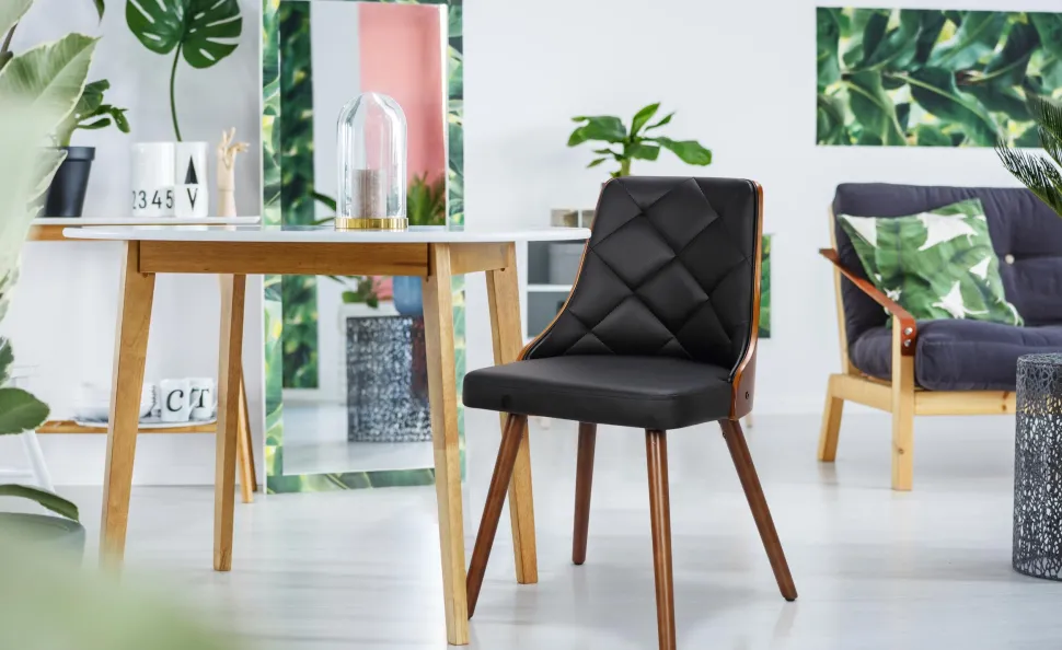 Lot de 4 chaises scandinaves Lalix Bois Noisette et Noir