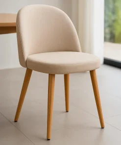 Lot de 2 chaises scandinaves Maury tissu Beige