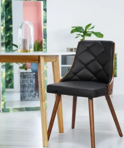 Lot de 2 chaises scandinaves Lalix Bois Noisette et Noir