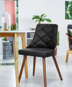 Lot de 2 chaises scandinaves Lalix Bois Noisette et Noir