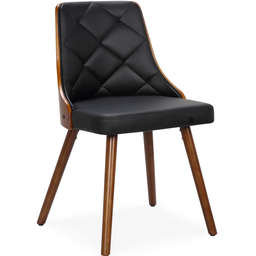 Lot de 2 chaises scandinaves Lalix Bois Noisette et Noir
