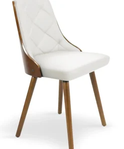 Lot de 4 chaises scandinaves Lalix Bois Noisette et Blanc