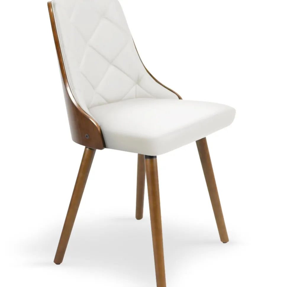 Lot de 4 chaises scandinaves Lalix Bois Noisette et Blanc