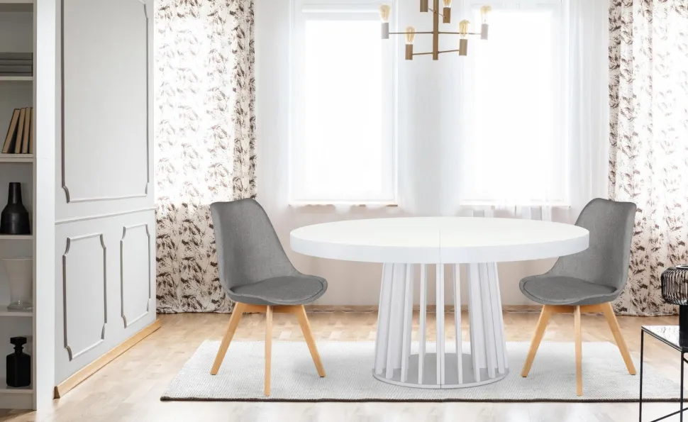 Lot de 4 chaises scandinaves Conor tissu Gris