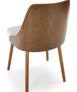 Lot de 8 chaises scandinaves Lalix Bois Noisette et Blanc