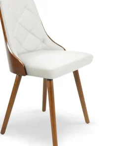 Lot de 8 chaises scandinaves Lalix Bois Noisette et Blanc