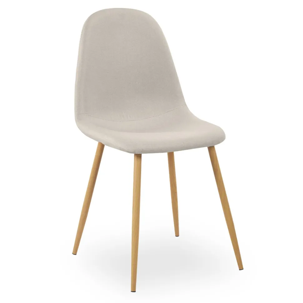 Lot de 4 chaises scandinaves Gao Tissu Beige