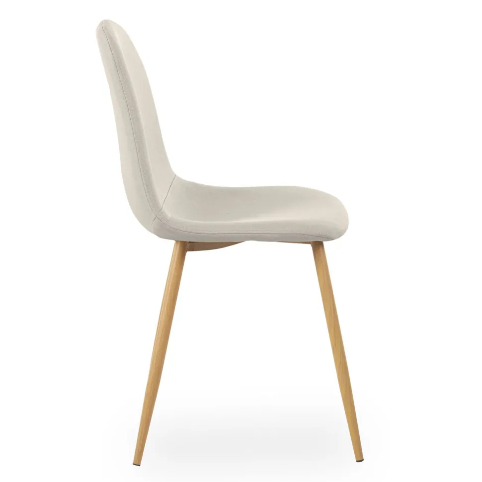 Lot de 4 chaises scandinaves Gao Tissu Beige