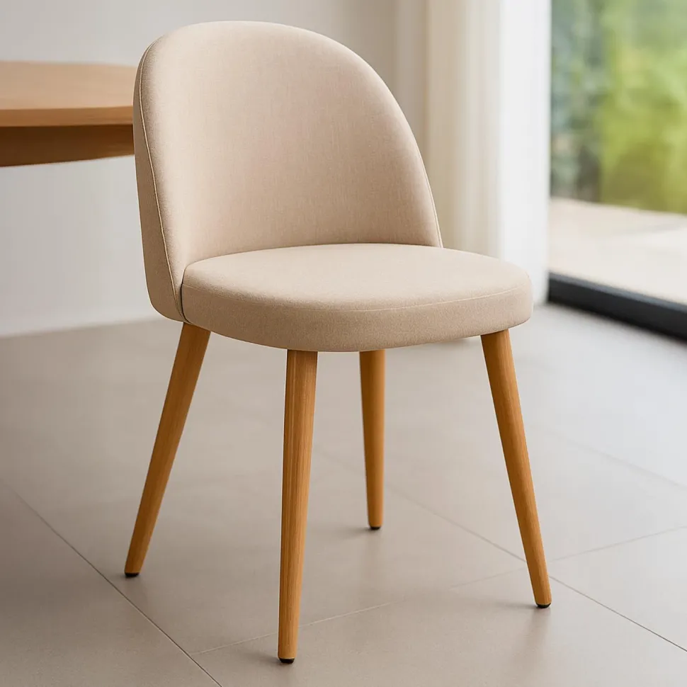 Lot de 4 chaises scandinaves Maury Beige