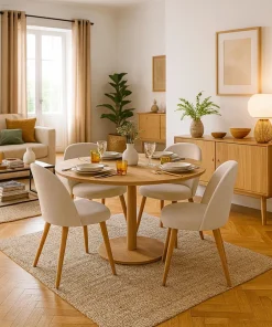 Lot de 4 chaises scandinaves Maury Beige