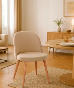 Lot de 4 chaises scandinaves Maury Beige
