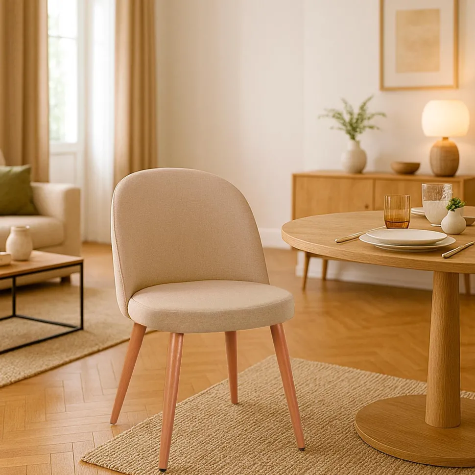 Lot de 4 chaises scandinaves Maury Beige