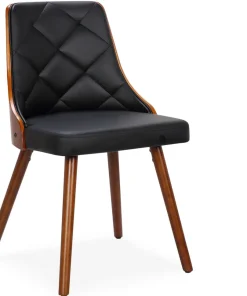 Lot de 8 chaises scandinaves Lalix Bois Noisette et Noir