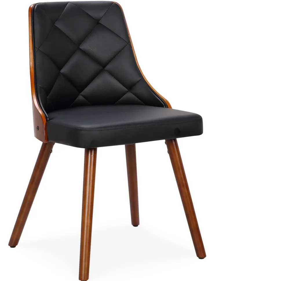 Lot de 8 chaises scandinaves Lalix Bois Noisette et Noir