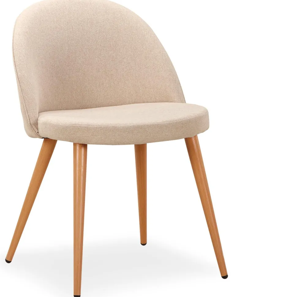 Lot de 6 chaises scandinaves Maury Tissu Beige