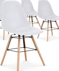 Lot de 4 chaises scandinaves Lisa Blanc