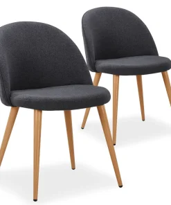 Lot de 2 chaises scandinaves Maury Gris Foncé