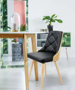Lot de 4 chaises scandinaves Lalix Chêne Clair et Noir