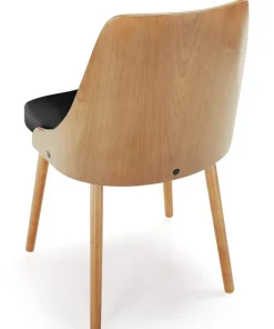 Lot de 6 chaises scandinaves Lalix Chêne Clair et Noir