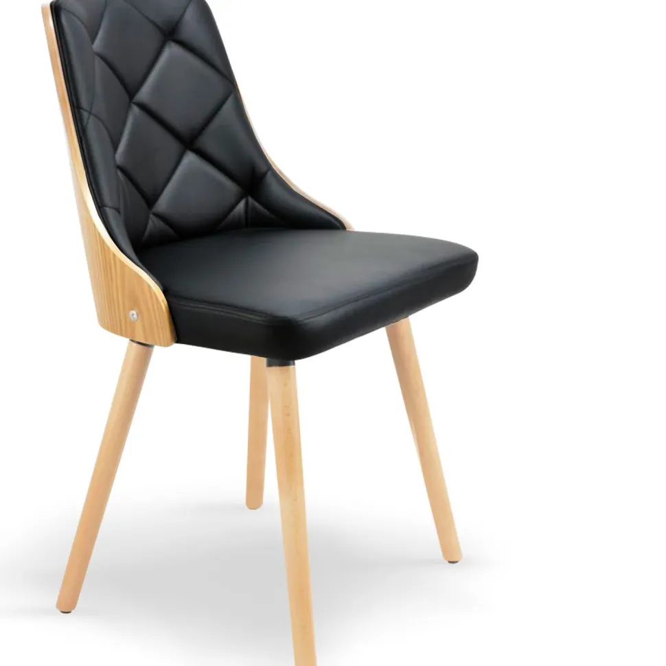 Lot de 6 chaises scandinaves Lalix Chêne Clair et Noir