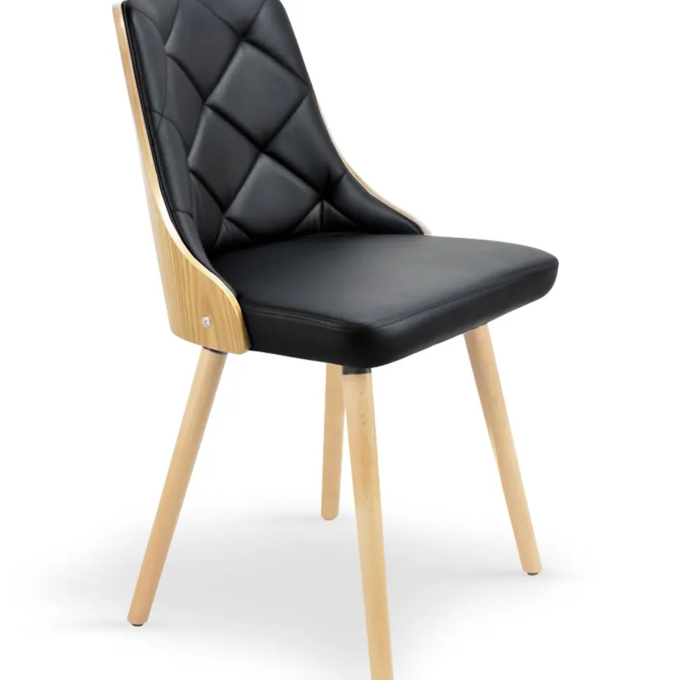 Lot de 2 chaises scandinaves Lalix Chêne Clair & Noir