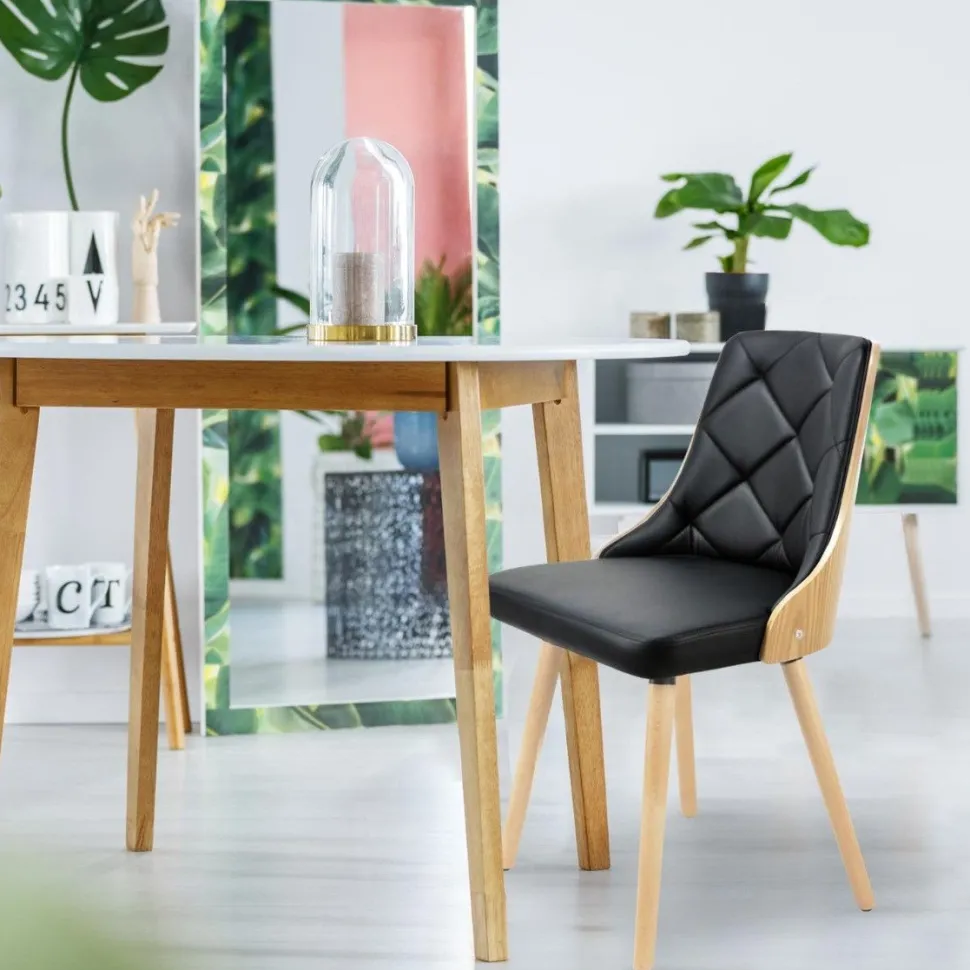 Lot de 2 chaises scandinaves Lalix Chêne Clair & Noir