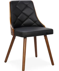 Lot de 6 chaises scandinaves Lalix Bois Noisette et Noir
