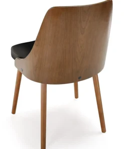 Lot de 6 chaises scandinaves Lalix Bois Noisette et Noir