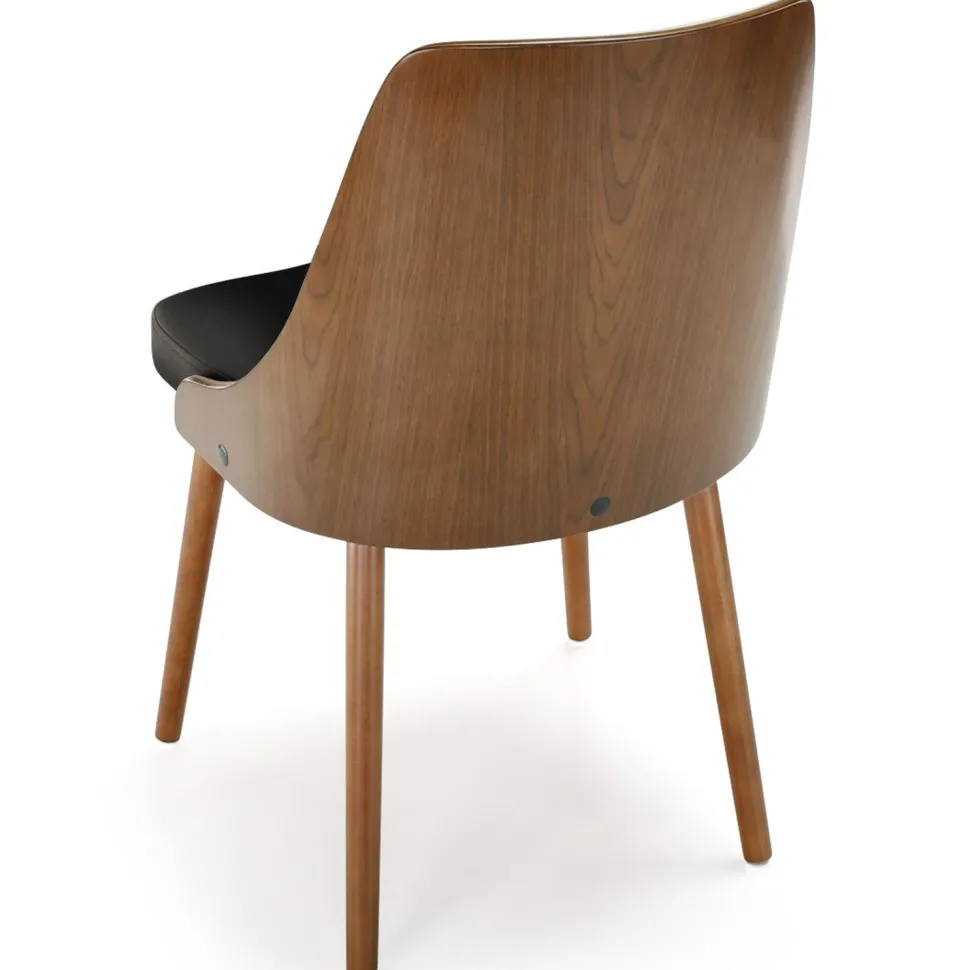 Lot de 6 chaises scandinaves Lalix Bois Noisette et Noir