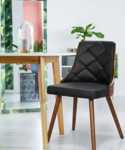 Lot de 6 chaises scandinaves Lalix Bois Noisette et Noir