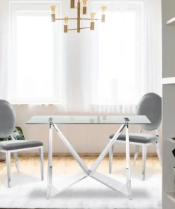 Lot de 4 chaises Sofia velours Argent
