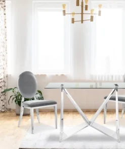 Lot de 4 chaises Sofia velours Argent