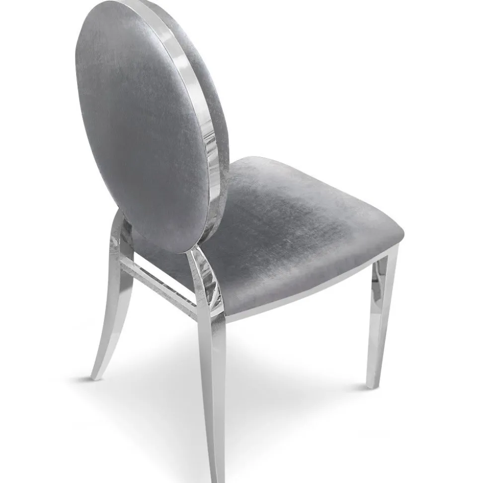 Lot de 4 chaises Sofia velours Argent
