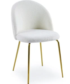 Lot de 2 chaises Spectra Tissu bouclette Crème